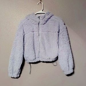 Light Blue BDG Cropped Zip-up